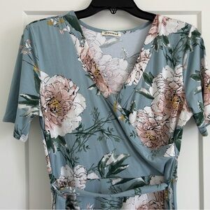 JessaKae Blue Floral Midi Dress